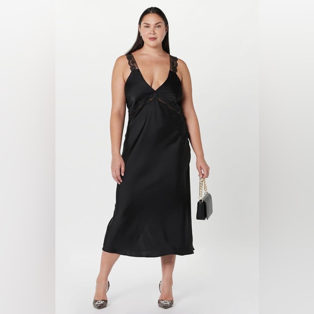 The Drop Valentina Lace Trim Slip Dress